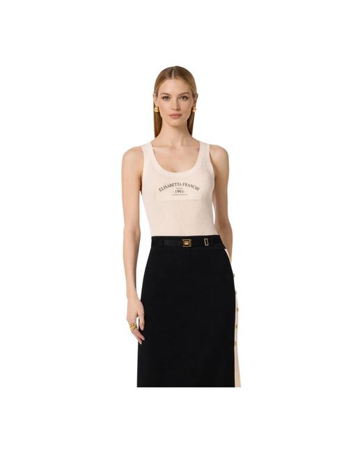 Elisabetta Franchi Brown Sleeveless Tops