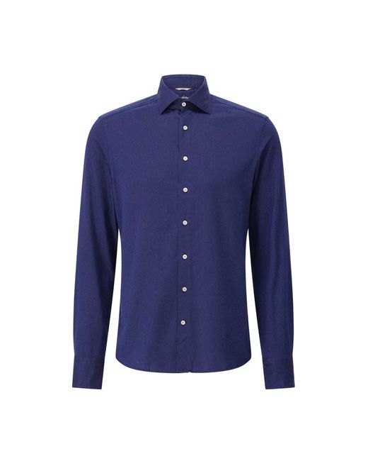 Stenstroms Overhemden ,Blauw ,Katoen Katoenen Slim-Fit Shirt in het Blue voor heren