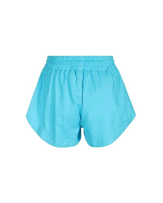MSGM Korte Broeken ,Blauw ,Katoen Katoenen Elastische Taille Shorts in het Blue