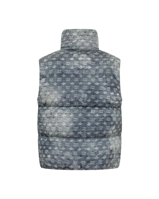 DSquared² Jassen ,Blauw ,Monogram Down Vest in het Blue voor heren