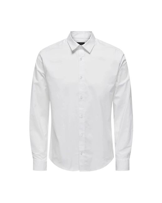 Only & Sons White Formal Shirts for men