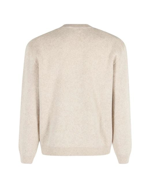 Maison Kitsuné White Round-Neck Knitwear for men