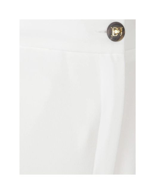 Elisabetta Franchi White Wide Trousers