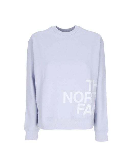 The North Face Lichtgewicht Damessweatshirt Met Ronde Hals En Opblaaslogo Met Ronde Hals, Stoffige Maagdenpalm in het Blue