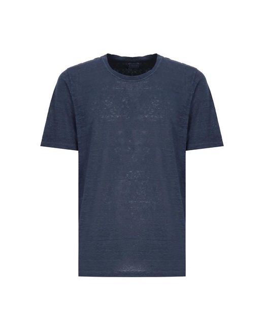 120% Lino T-shirts in Blue für Herren