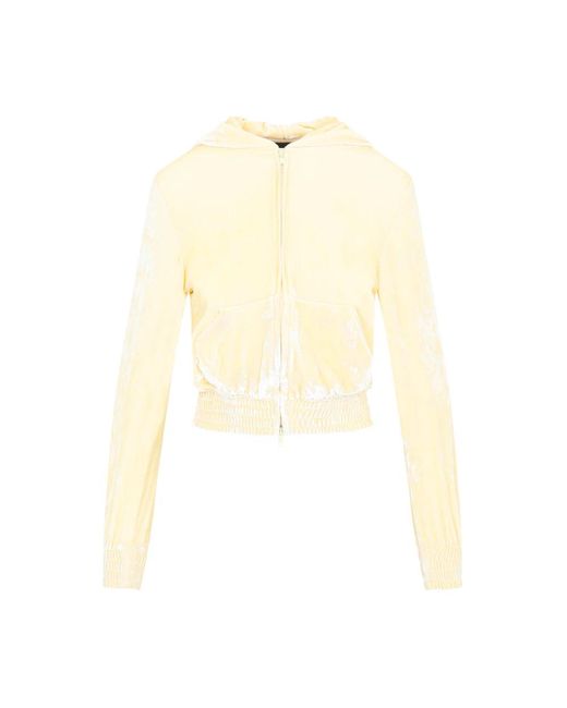 Balenciaga Natural Creme fitted zip-up hoodie