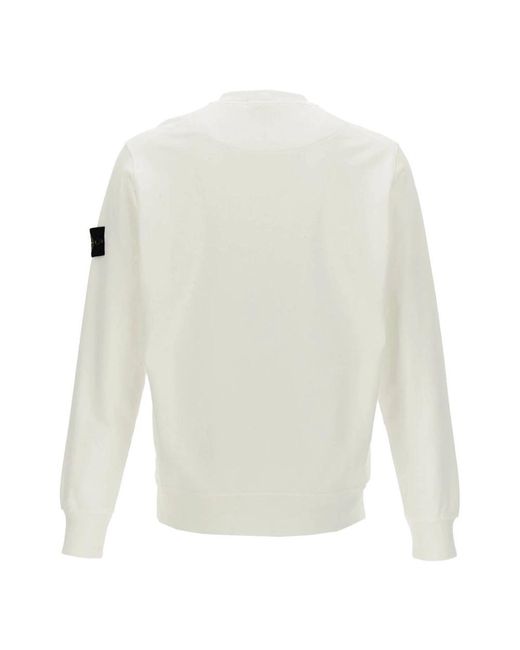 Stone Island White Round-Neck Knitwear for men