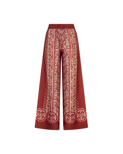 LaDoubleJ Red Rote Seidenweite Hose