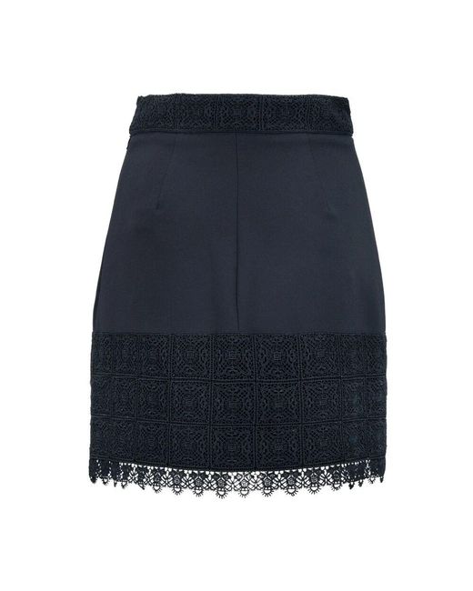 Elisabetta Franchi Blue Minirock mit spitze