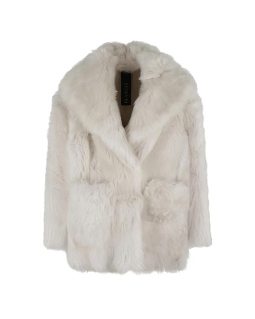 Faux Fur & Shearling Jackets di Blancha in Gray
