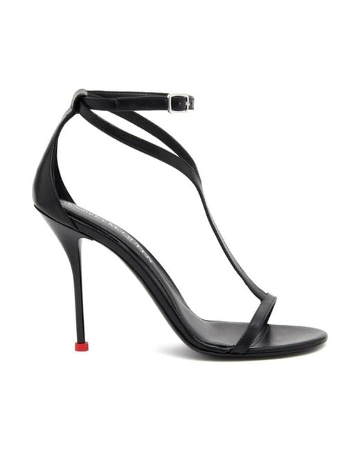 McQueen Black High Heel Sandals