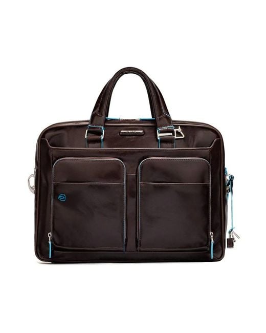 Piquadro Blaue quadratische aktentaschen in Black für Herren