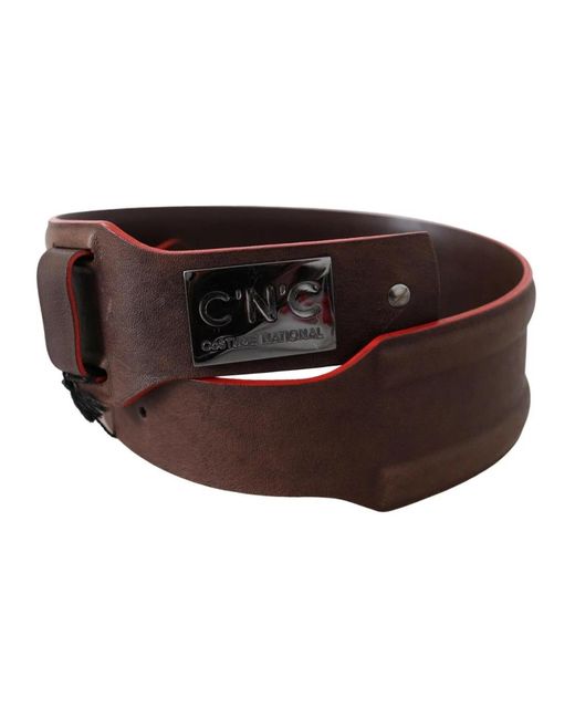 CoSTUME NATIONAL Brown Dark genuine leather belt