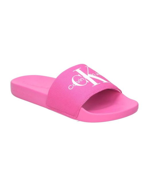Shoes > flip flops & sliders > sliders Calvin Klein en coloris Pink
