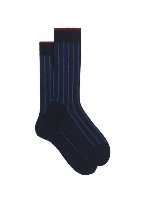 Gallo Blaue twin-rib baumwollsocken in Blue für Herren