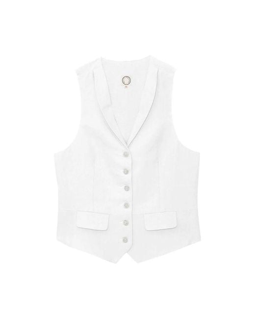 Ines De La Fressange Paris White Robinson Waiscoat