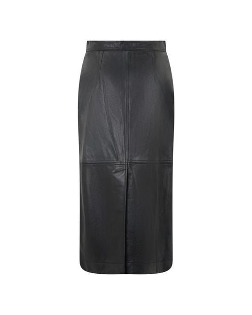 Alberta Ferretti Gray Leather Skirts