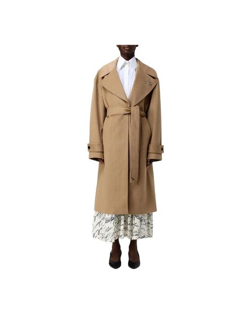 Belted Coats di Karl Lagerfeld in Natural