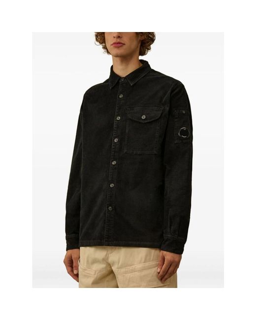 C P Company Black Denim Shirts for men