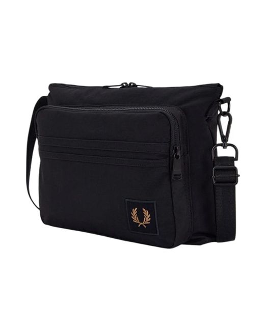 Fred Perry Nylon Crossbody Tas Laurel Wreath in het Black voor heren