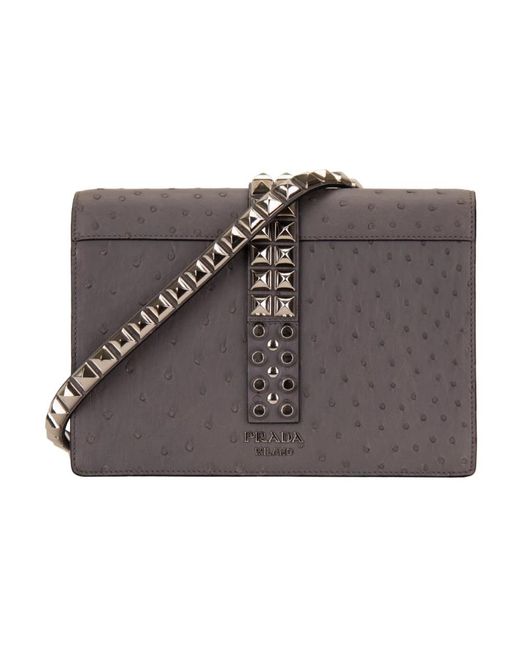 Prada Gray Cross Body Bags