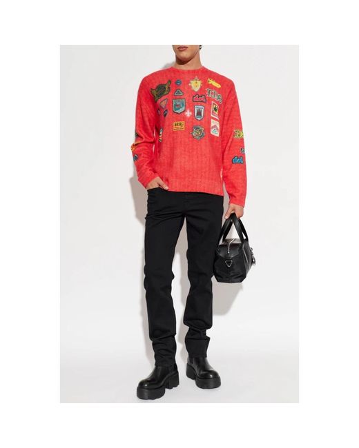 DIESEL Red Round-Neck Knitwear for men
