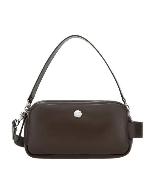 Hogan Brown Braune Leder-Schultertasche Bam Bam