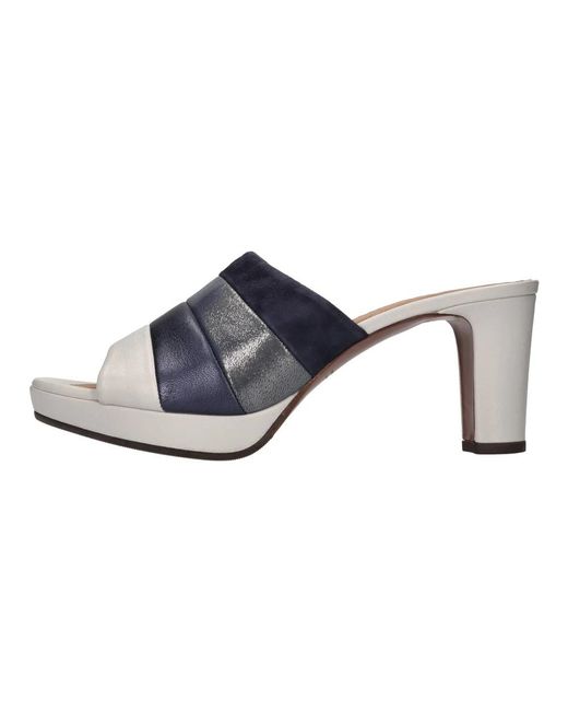 Chie Mihara Blue Heeled Mules