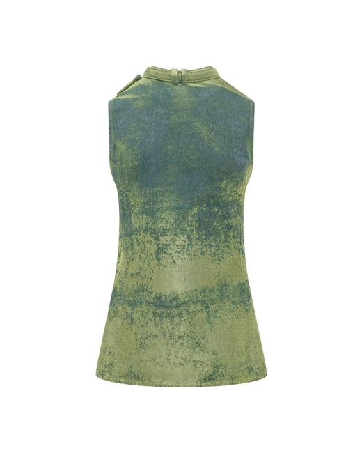DIESEL Green Sleeveless Tops