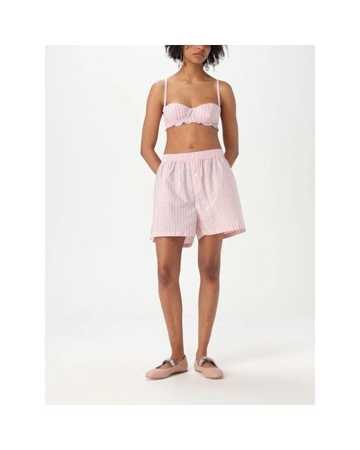Philosophy Di Lorenzo Serafini Pink Gestreiftes Popeline-Pyjama-Set