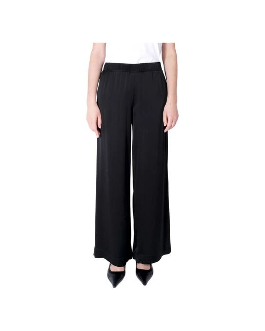 Elegantes pantalones de satén verano Ottod'Ame de color Black