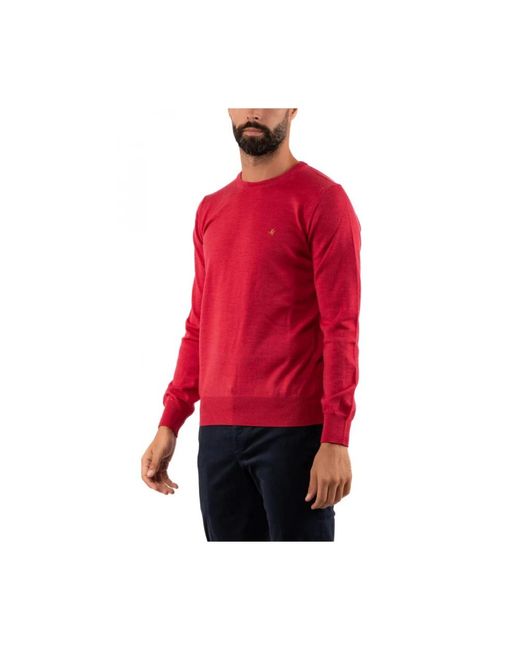 Round-Neck Knitwear di Brooksfield in Red da Uomo