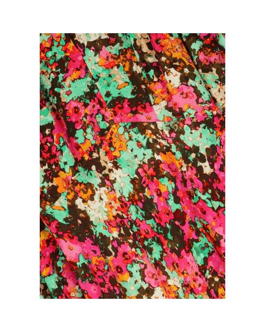 Y.A.S Y.A. ,Kleedjes ,Veelkleurig ,Polyester Yasming Ls Midi Jurk in het Brown