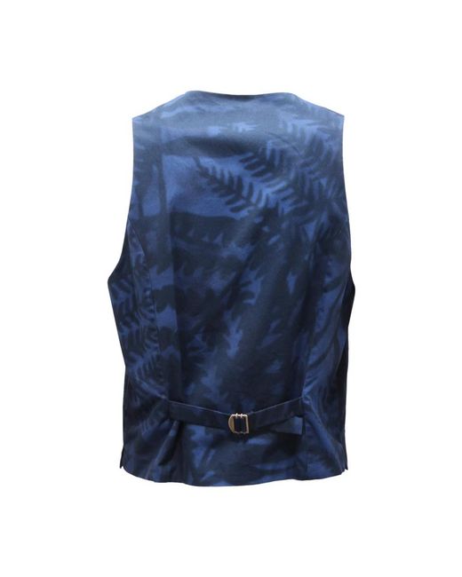 Luis Trenker Jassen ,Blauw ,Gedrukte Foliage Vest in het Blue voor heren