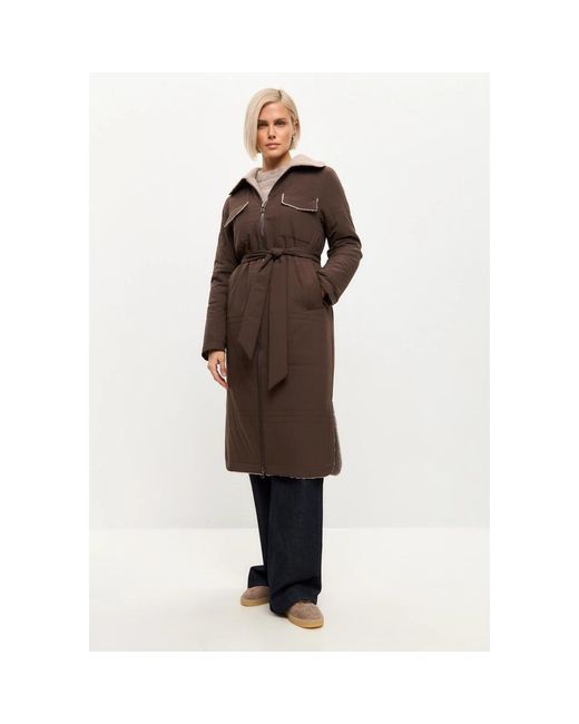 CESARE GASPARI Brown Gürtel langer tel mit shearling-kragen