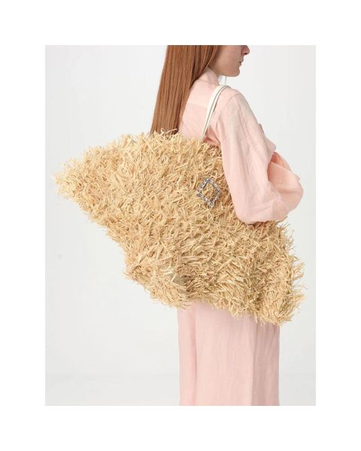 Roger Vivier Natural Shoulder Bags