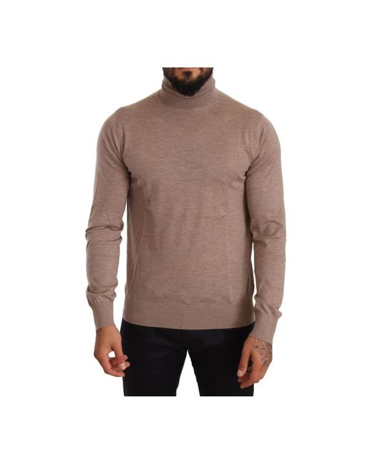 Dolce & Gabbana Brown Cashmere Knitwear for men