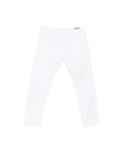Dondup White Straight Fit Jeans for men