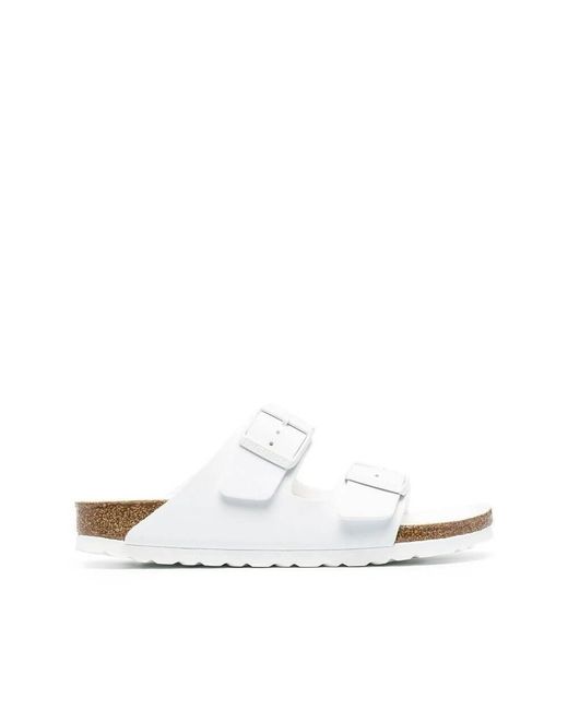 Birkenstock White Sliders
