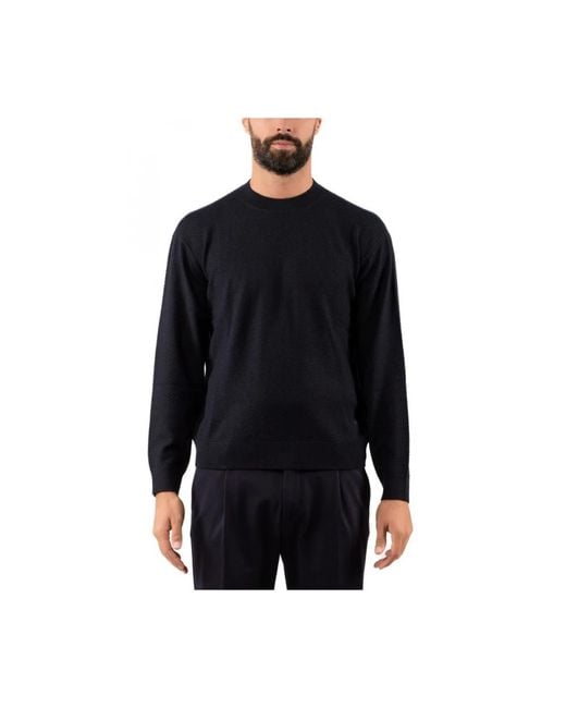 Emporio Armani Black Round-Neck Knitwear for men