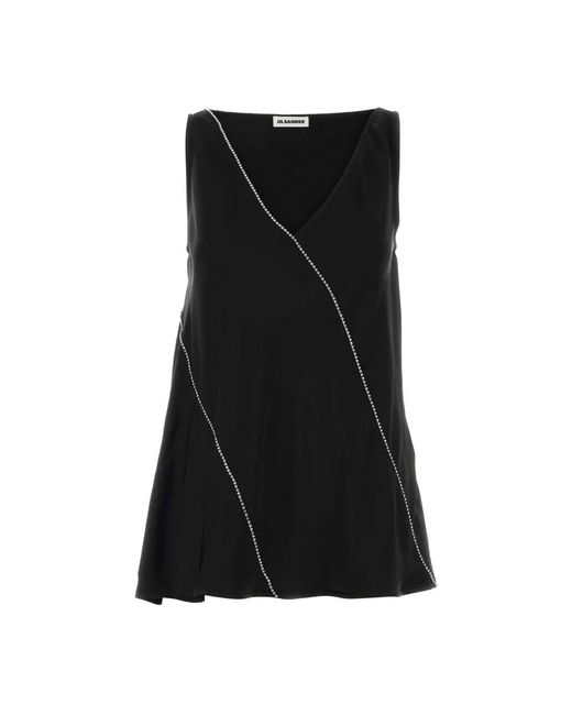 Jil Sander Tops ,Zwart ,Top 131 W Chain in het Black