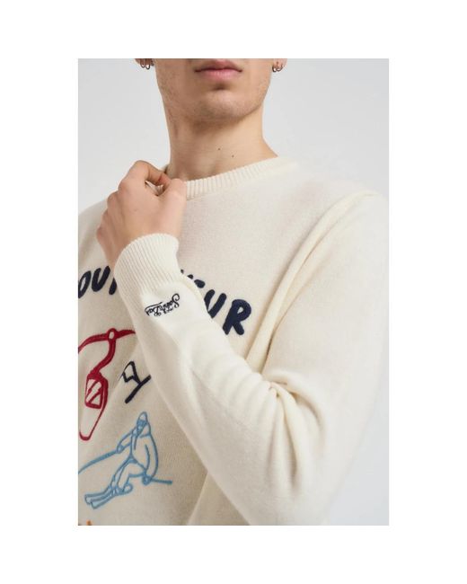 Mc2 Saint Barth Gray Round-Neck Knitwear for men
