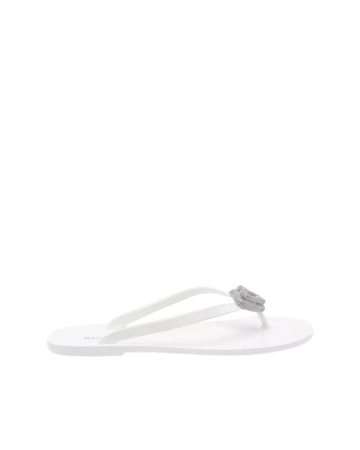 Mach & Mach White Flip Flops