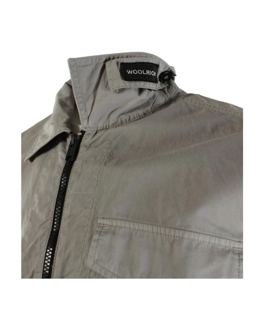 Woolrich Jassen ,Grijs ,Katoen Grijze Overshirt in het Gray voor heren