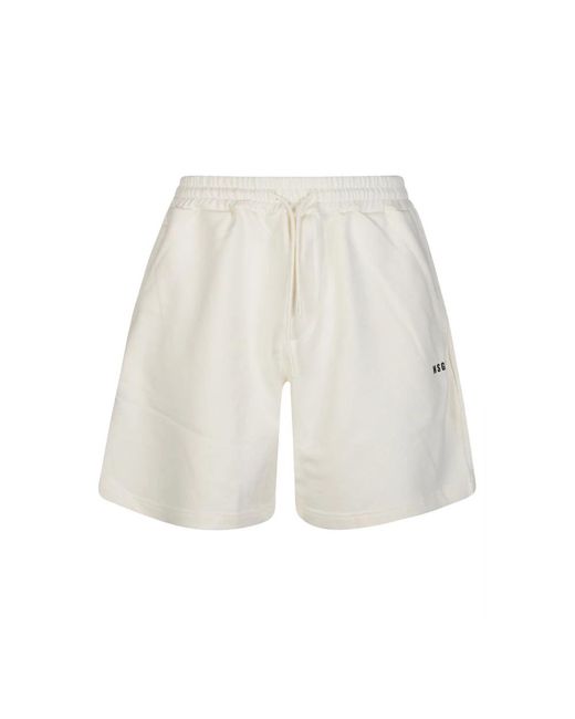 MSGM White Casual Shorts for men