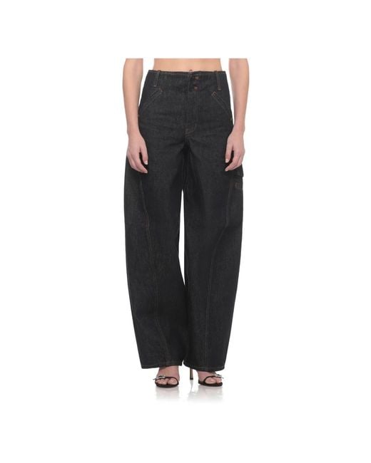 Self-Portrait Black Wide Jeans