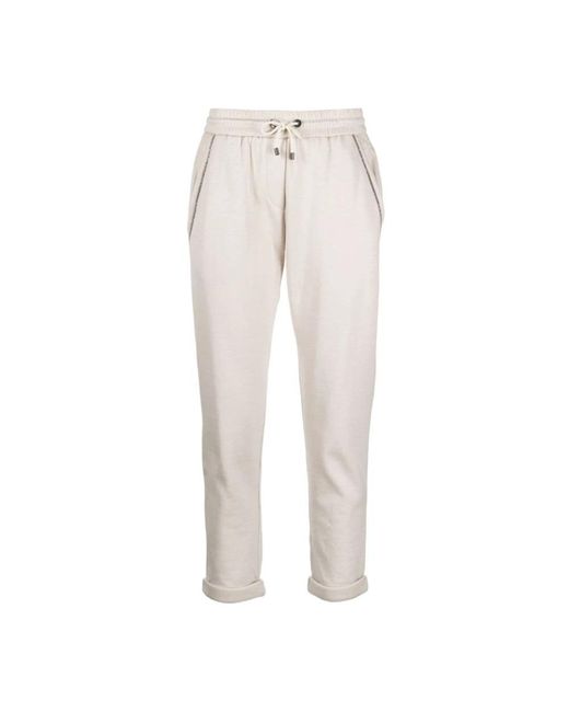 Brunello Cucinelli Natural Cropped Trousers