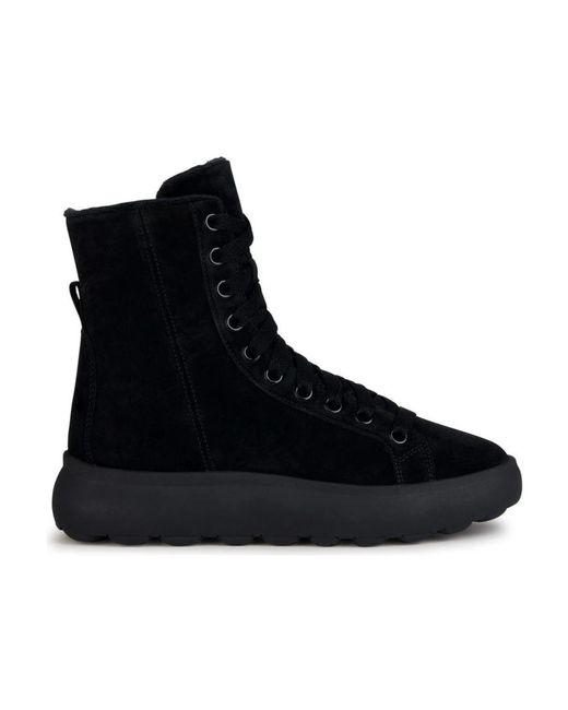 Geox Black Lace-Up Boots