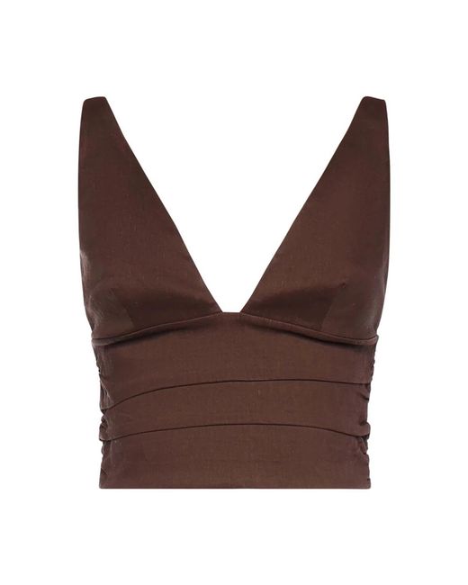 Pinko Brown Sleeveless Tops