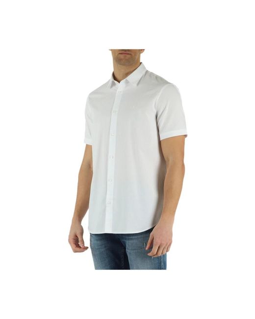 Armani Exchange White Short Sleeve Shirts for men